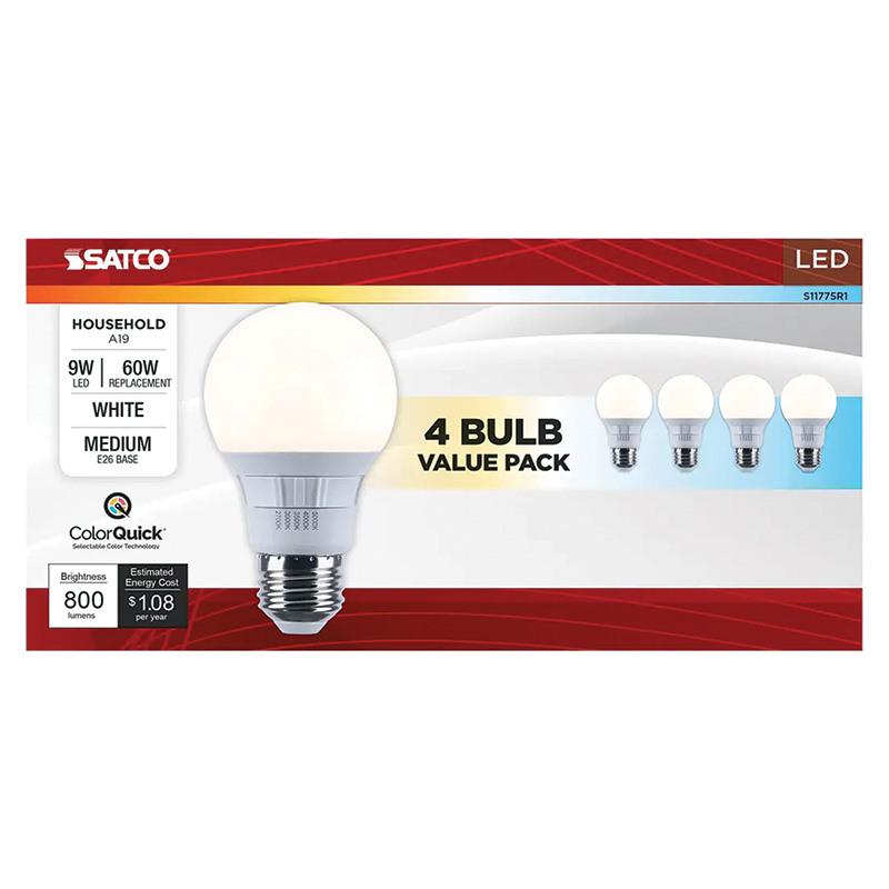 Satco® Household Color Quick LED Bulbs, 4/Pk.