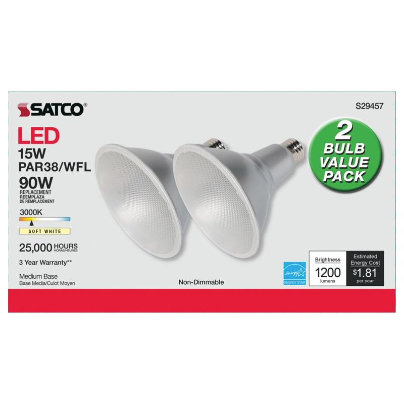 Satco® LED 15W Soft White Light Bulbs, 2/Pk.