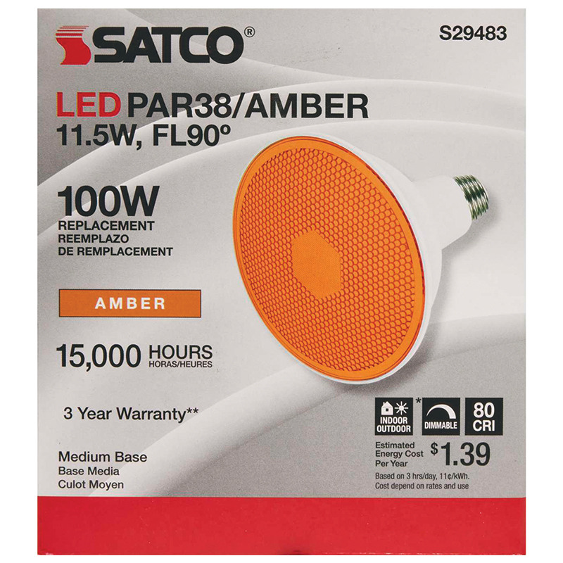 Satco® LED PAR38 Amber Lamp