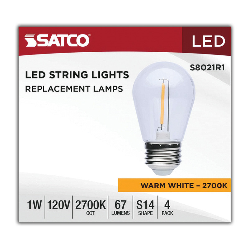 Satco® LED String Lights Replacement Lamps, 4 Pk.