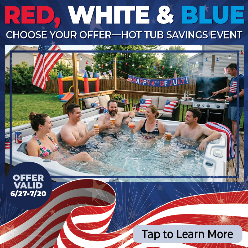 July Red, White, & Blue Hot Tub Promo