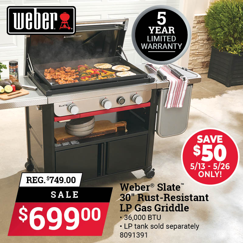 Weber® Slate™ 30" Rust-Resistant LP Gas Griddle